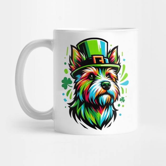 Festive Norfolk Terrier in Graffiti Style for St. Patrick's by ArtRUs